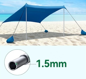 Quality Lycra Nylon Fabric Beach Canopy Awning Sunshade Beach Tent With Sandbag